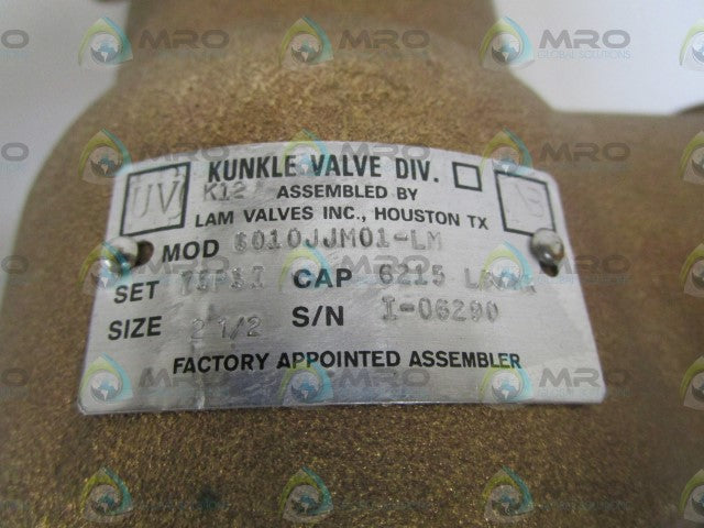 KUNKLE 2-1/2" VALVE 6010JJM01-LM *NEW NO BOX*
