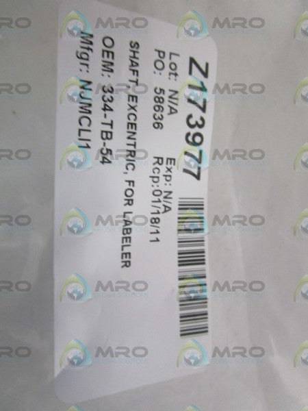 NJMCLI SHAFT EXCENTRIC 334-TB-54 *NEW IN BAG*