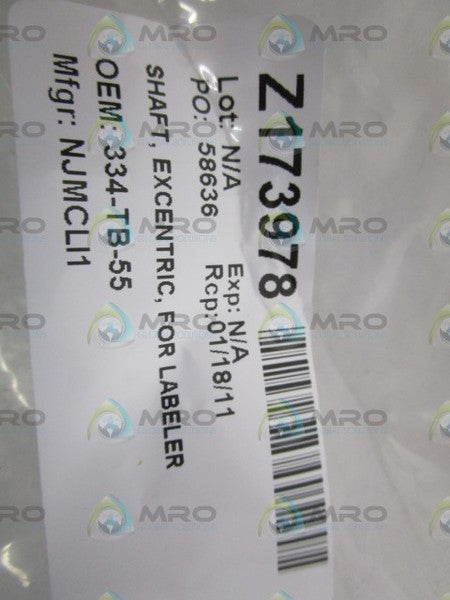 NJMCLI SHAFT EXCENTRIC 334-TB-55 *NEW IN BAG*