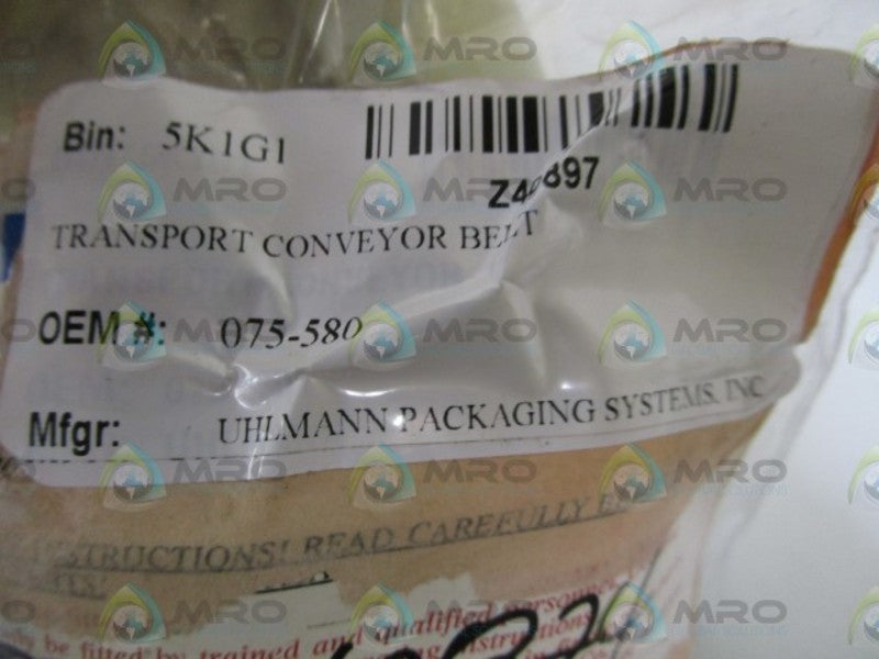 UHLMANN 108X1260 1285MM CONVEYOR BELT 075-580 *NEW IN BAG*