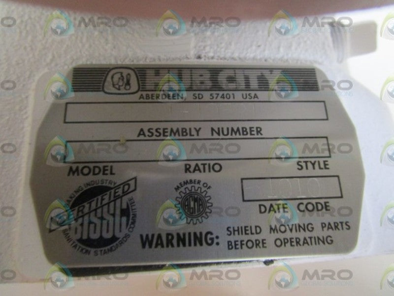 HUB CITY GEAR,WORM, MOTOR REDUCER 184 RATIO 10:1 0221-19521  NSNP