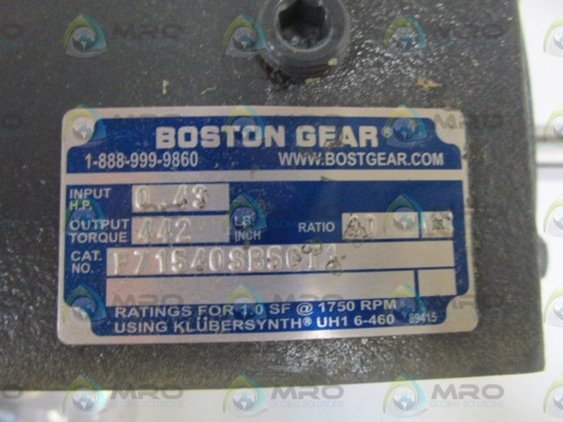 BOSTON GEAR SPEED REDUCER F71540SB5GT1  NSMP