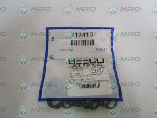 LOT OF 20 BEECO O-RING N70112 *NEW IN FACTORY BAG*