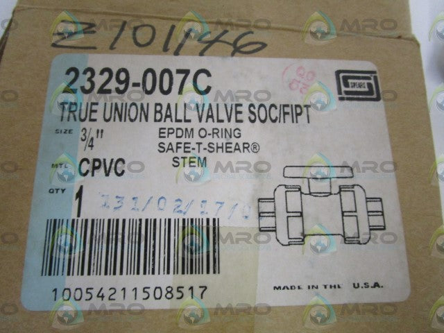 SPEARS 3/4" UNION BALL VALVE 2329-007C *NEW IN BOX*