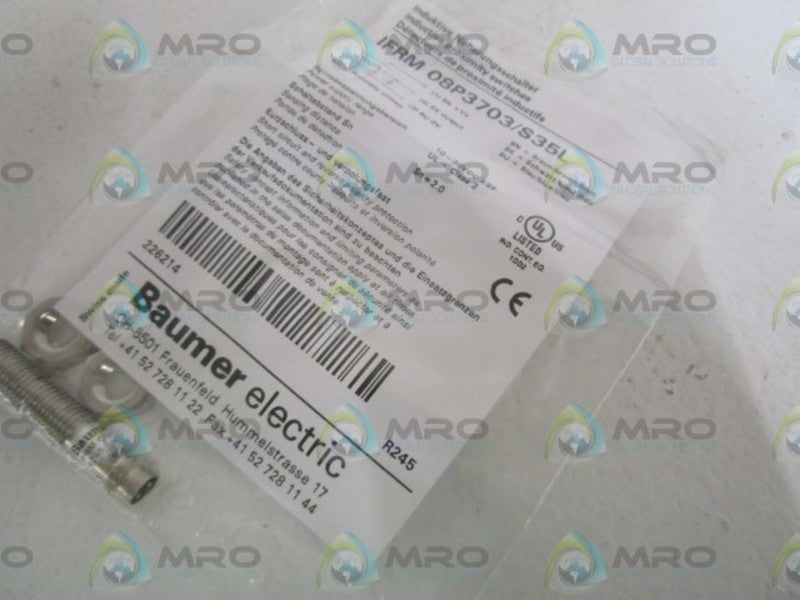 BAUMER INDUCTIVE PROXIMITY SWITCH IFRM08P3703/S35L  NSMP