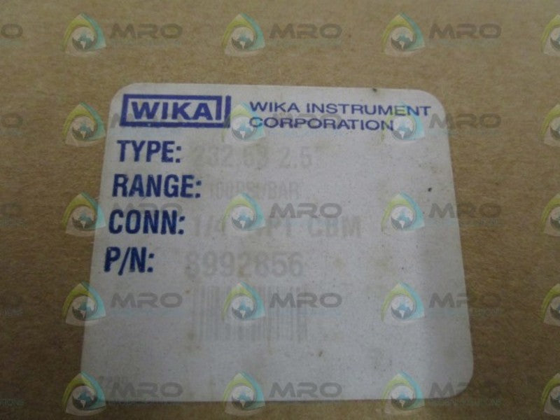 WIKA 232.53 2.5" 100PSI 1/4" NPT CBM GAUGE 8992856 *NEW IN BOX*