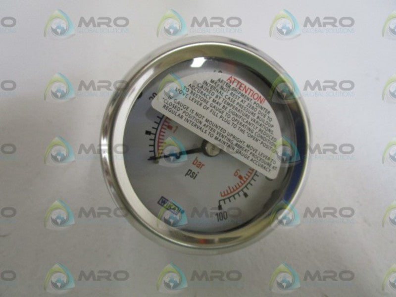 WIKA 232.53 2.5" 100PSI 1/4" NPT CBM GAUGE 8992856 *NEW IN BOX*