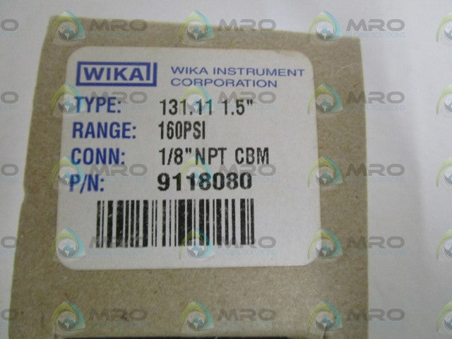WIKA 9118080 PRESSURE GAUGE 160 PSI *NEW IN BOX*