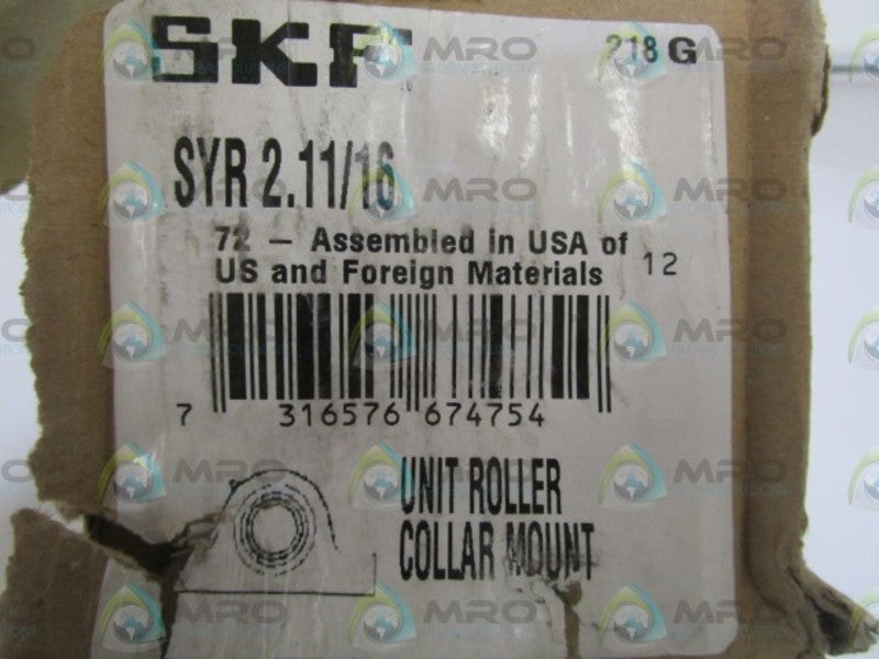 SKF UNIT ROLLER COLLAR MOUNT SYR 2.11/16 *NEW IN BOX*