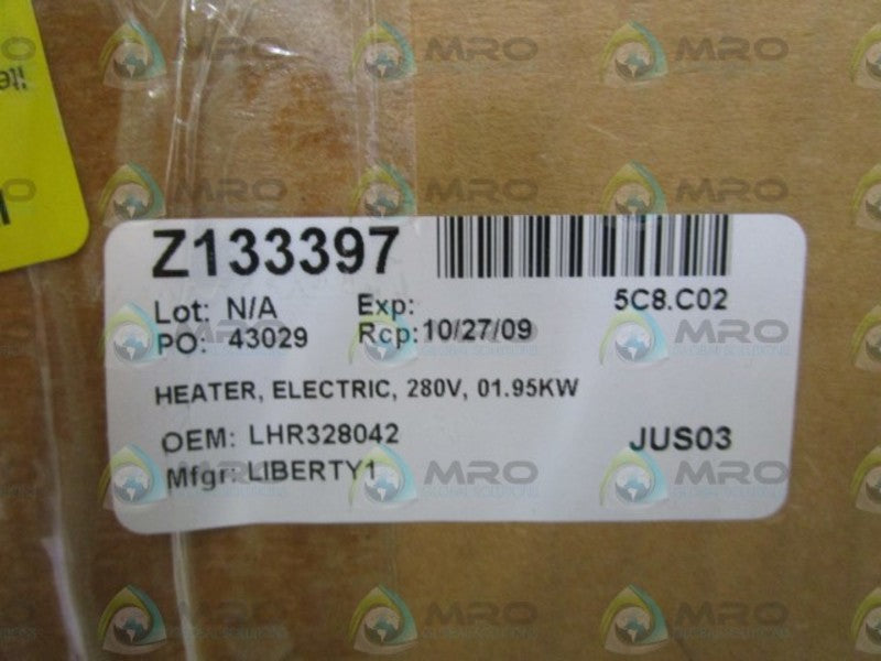 LIBERTY 280V, 01.95KW ELECTRIC HEATER LHR328042 *NEW IN BOX*