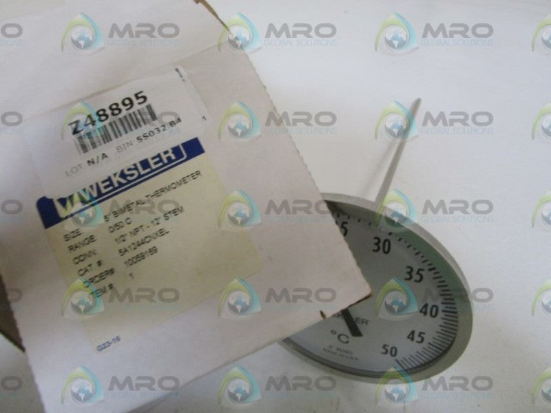 WEKSLER 5" 0/50C BIMETAL THERMOMETER 5A1244CNXEL *NEW IN BOX*