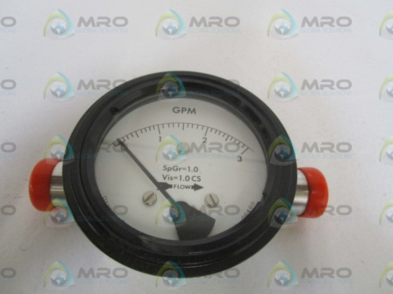 ORANGE RESEARCH, INC. 0-3GPM GAUGE 2321-P46407-1 *NEW NO BOX*