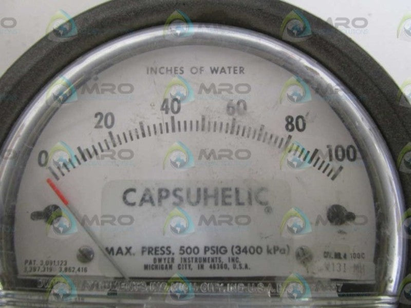 DWYER 0-100 INCHES OF WATER GAUGE 4100C  UNMP
