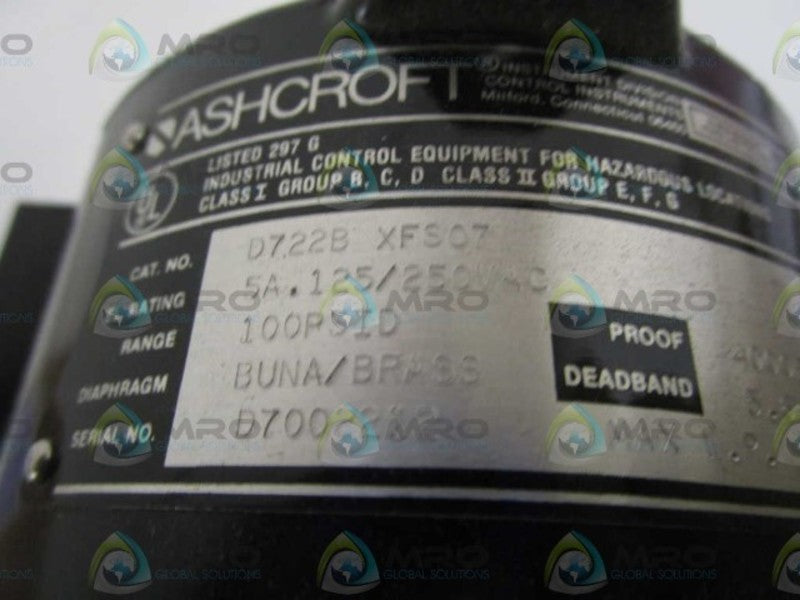 ASHCROFT 100PSID D722B XFS07  NSNP
