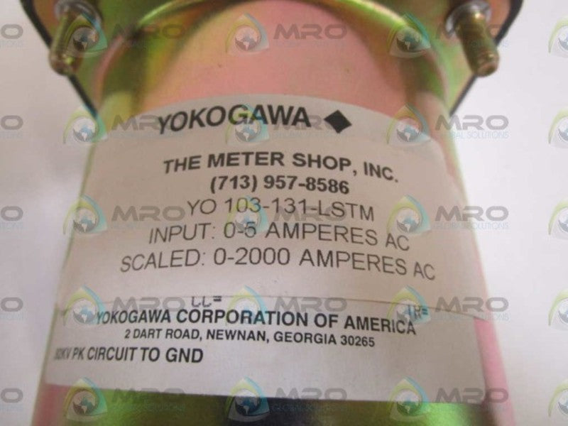 YOKOGAWA 0-2000AMPS AC PANEL METER Y0103-131-LSTM  NSMP