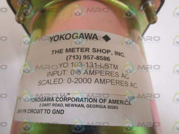 YOKOGAWA 0-2000AMPS AC PANEL METER Y0103-131-LSTM * NEW IN BOX *