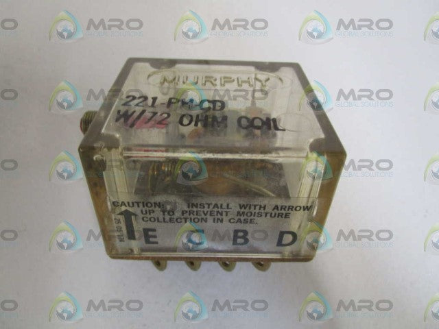 MURPHY 72OHM COIL RELAY 221-PH-CD *NEW IN BOX*