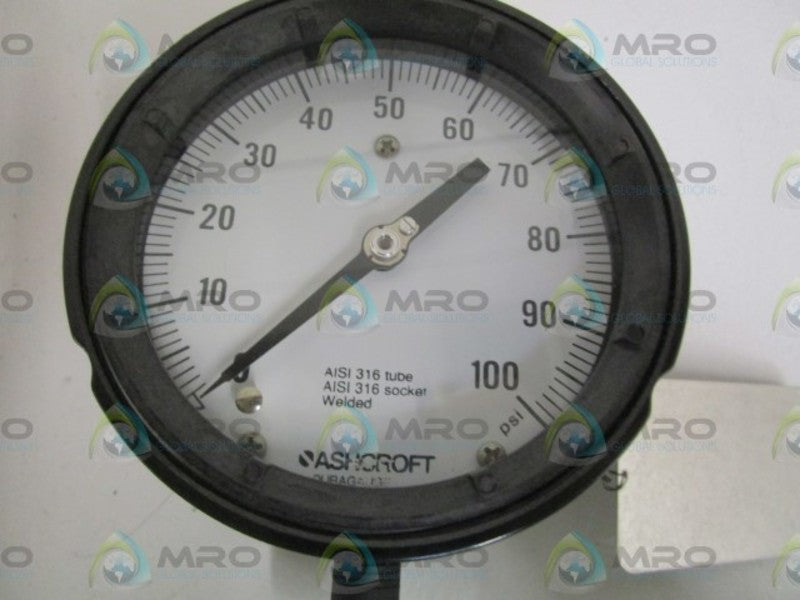 ASHCROFT 451279SS04LXNHSG-100# PRESSURE GAUGE 0-100 PSI  NSMP