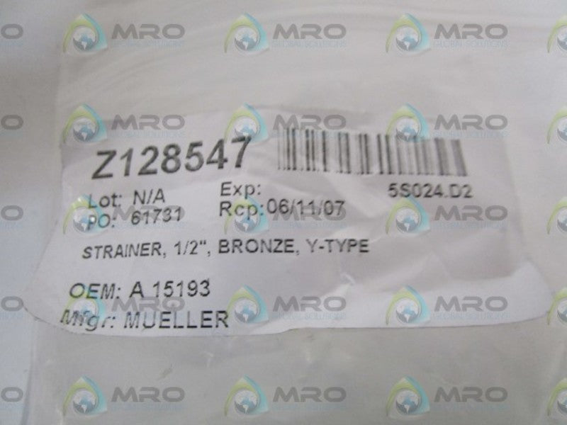 MUELLER Y-TYPE BRONZE 1/2" STRAINER .50-351M-01  NSNP