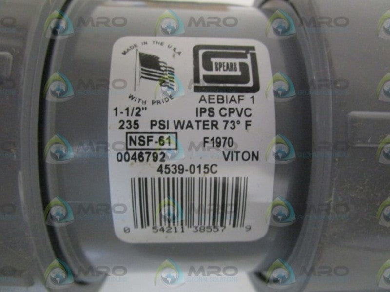 SPEARS 1-1/2" BALL CHECK VALVE 4539-015C *NEW IN BOX*