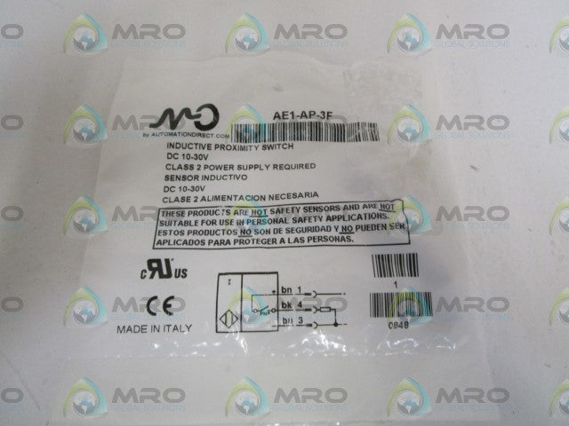 AUTOMATION DIRECT INDUCTIVE PROXIMITY SWITCH AE1-AP-3F * NEW IN FACTORY BAG *