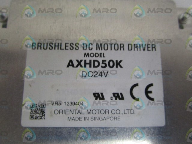 ORIENTAL MOTOR DC24V BRUSHLESS DC MOTOR DRIVE AXHD50K *USED*