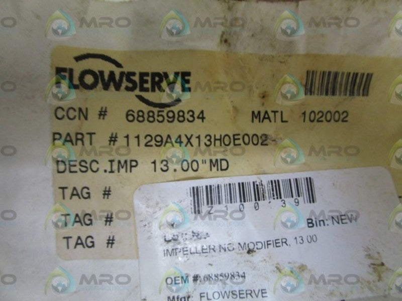 FLOWSERVE 13.00" IMPELLER 1129A4X13H0E002 *NEW NO BOX*