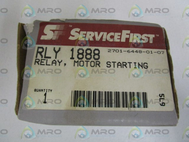 SERVICE FIRST MOTOR STARTING RELAY RLY-1888 *NEW IN BOX*
