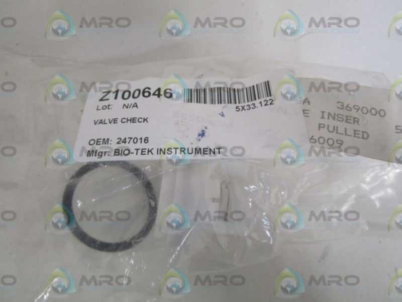 BIO-TEK INSTRUMENT VALVE CHECK 247016  NSNP