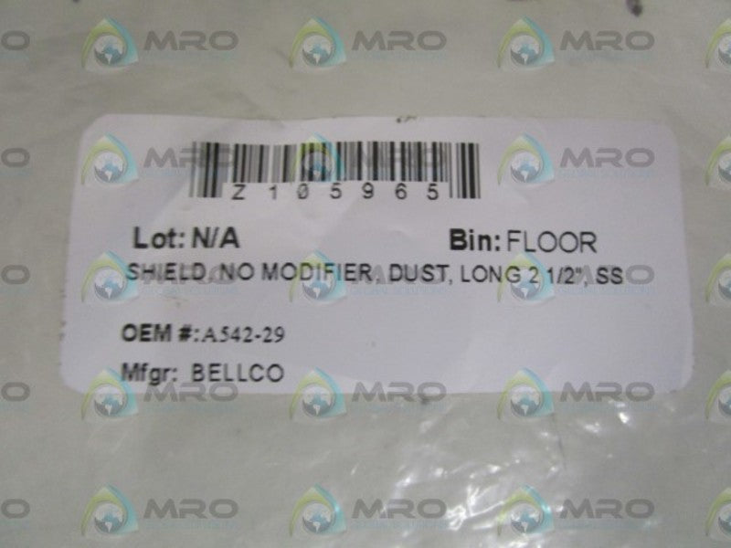 BELLCO SHIELD, NO MODIFIER,DUST,LONG 2-1/2",SS A542-29  NSNP