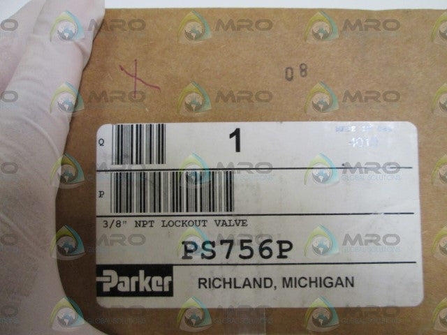 PARKER 3/8" LOCKOUT VALVE PS756P *NEW IN BOX*