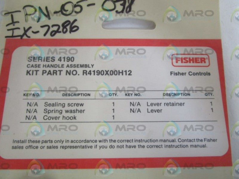 FISHER CASE HANDLE ASSEMBLY R4190X00H12 * NEW IN ORIGINAL PACKAGE *
