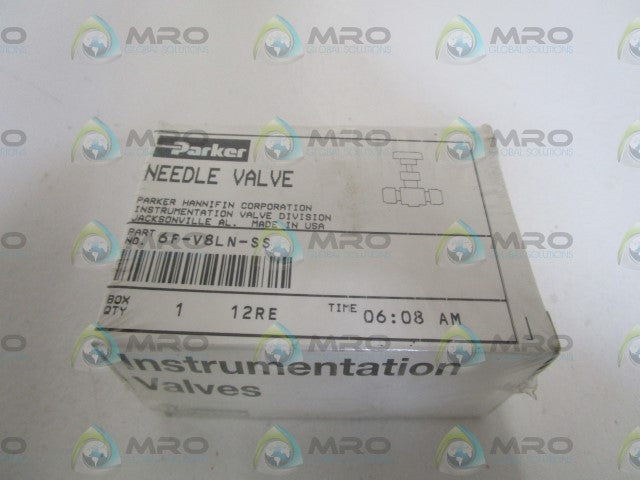 PARKER NEEDLE VALVE 6F-V8LN-SS *NEW IN BOX*