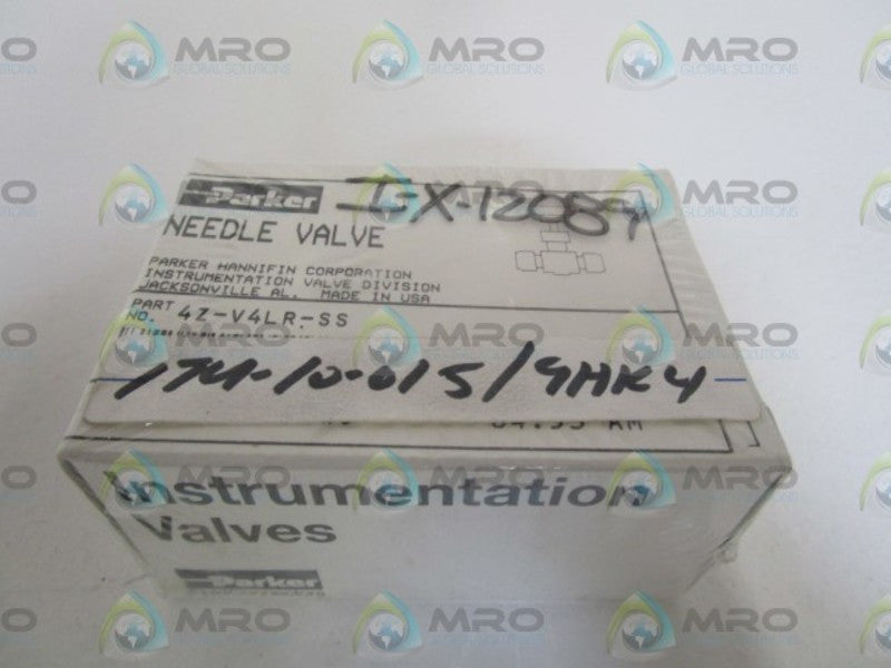 PARKER NEEDLE VALVE 4Z-V4LR-SS *NEW IN BOX*