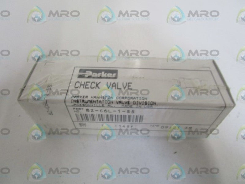 PARKER CHECK VALVE 8Z-C6L-1-SS *NEW IN BOX*