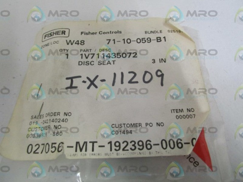 FISHER DISC SEAT 1V711435072 * NEW IN FACTORY BAG *