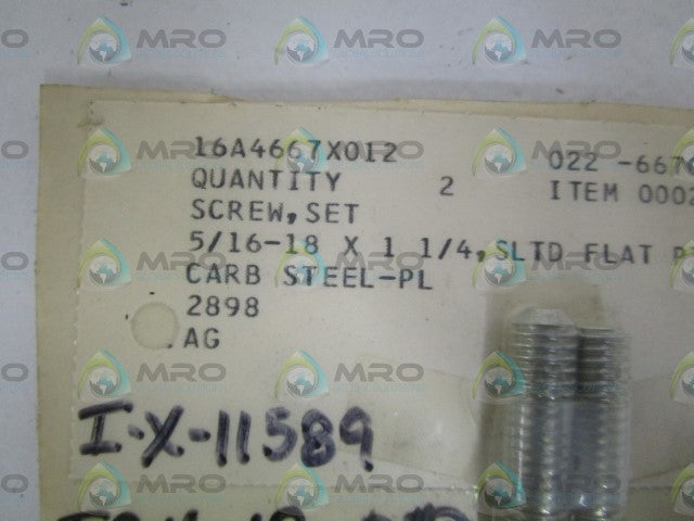 LOT OF 2 FISHER SCREW SET 5/16-18X1-1/4 16A4667X012 *NEW NO BOX*