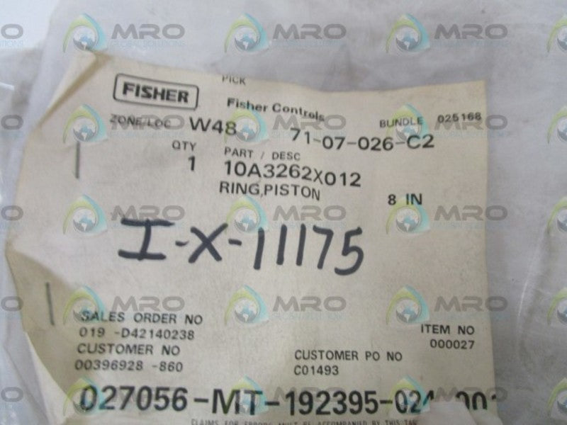FISHER 8" PISTON RING 10A3262X012  NSNP IN BAG