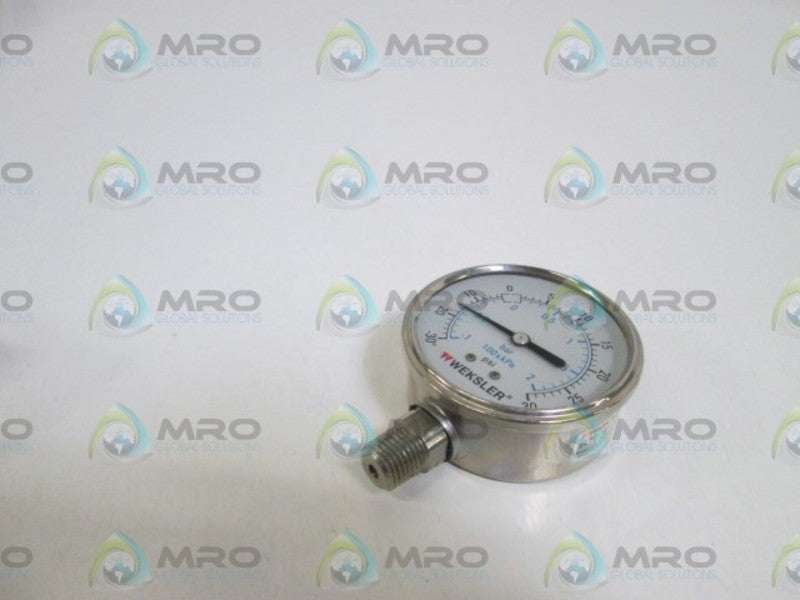 WEKSLER GAUGE 2.5" 0-30PSI   BY42YCB4LW NSMP