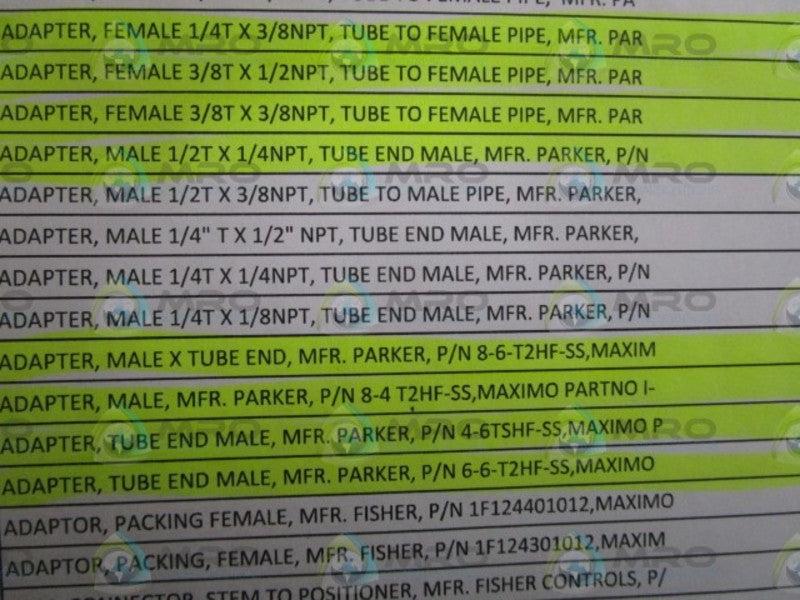 LOT OF 11 PARKER TUBE TO FEMALE PIPE ADAPTER 1/4" X 3/8"NPT *NEW NO BOX*