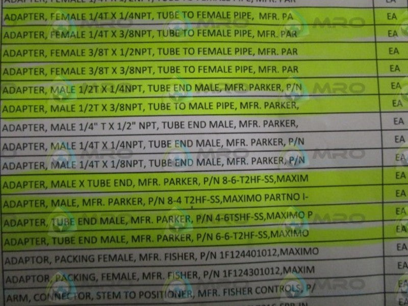 LOT OF 10 PARKER FEMALE ADAPTER 1/4" T X 1/4" NPT *NEW NO BOX*