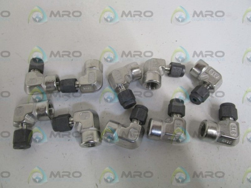 LOT OF 10 PARKER 1/8" X 1/8" FEMALE ELBOW 2-2DBZ-SS *NEW IN BOX*