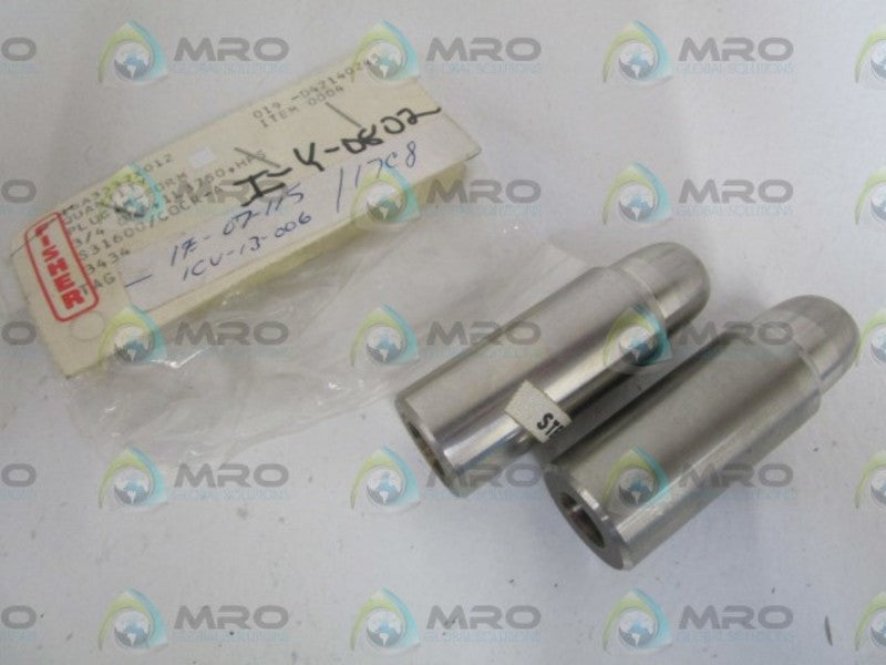 LOT OF 2 FISHER 3/4" PLUG 16A3337X012 *USED*