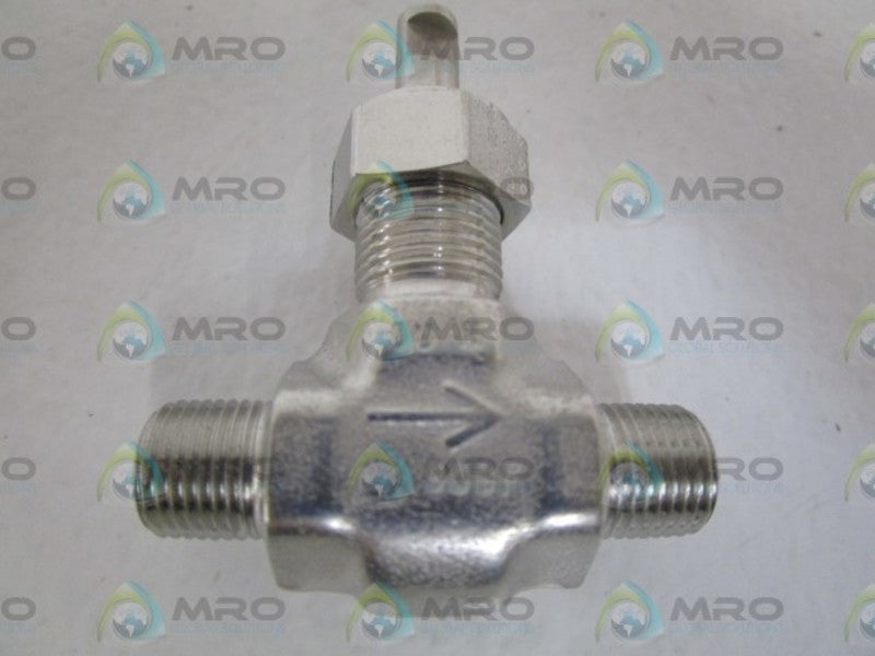 PARKER 1/8" NEEDLE VALVE 2M-V4LN-SS (AS PICTURED) *NEW NO BOX*