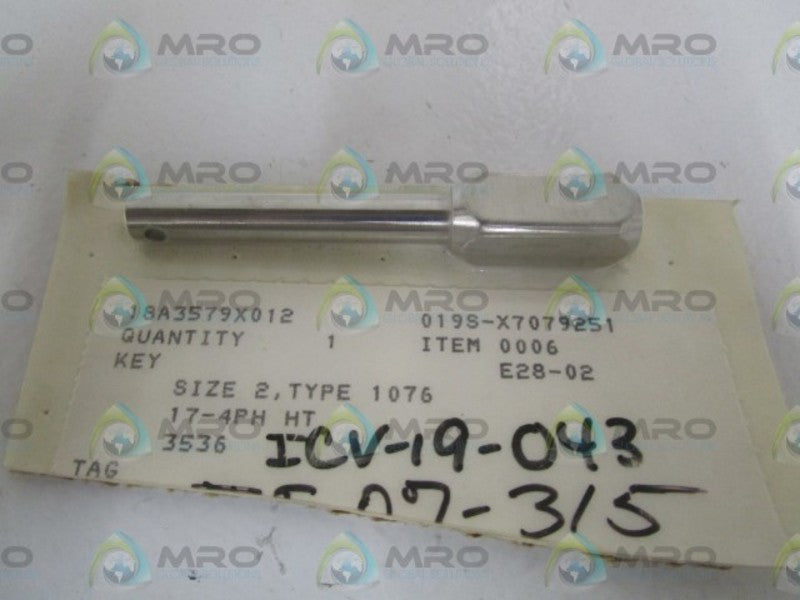 FISHER SIZE 2 KEY 18A3579X012 * ORIGINAL PACKAGE *