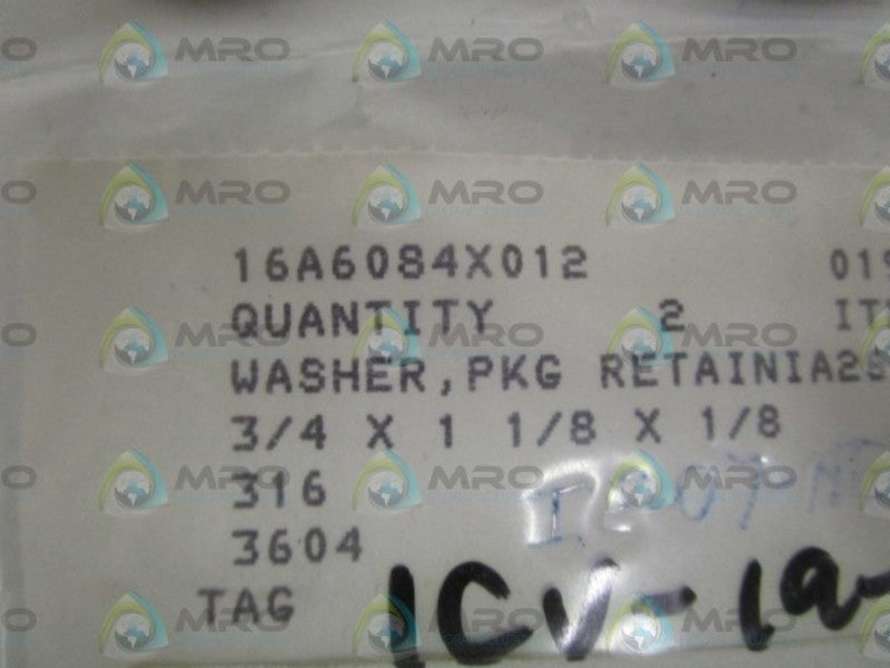 LOT OF 2 FISHER RETAINING WASHER 16A6084X012 *NEW IN BAG*