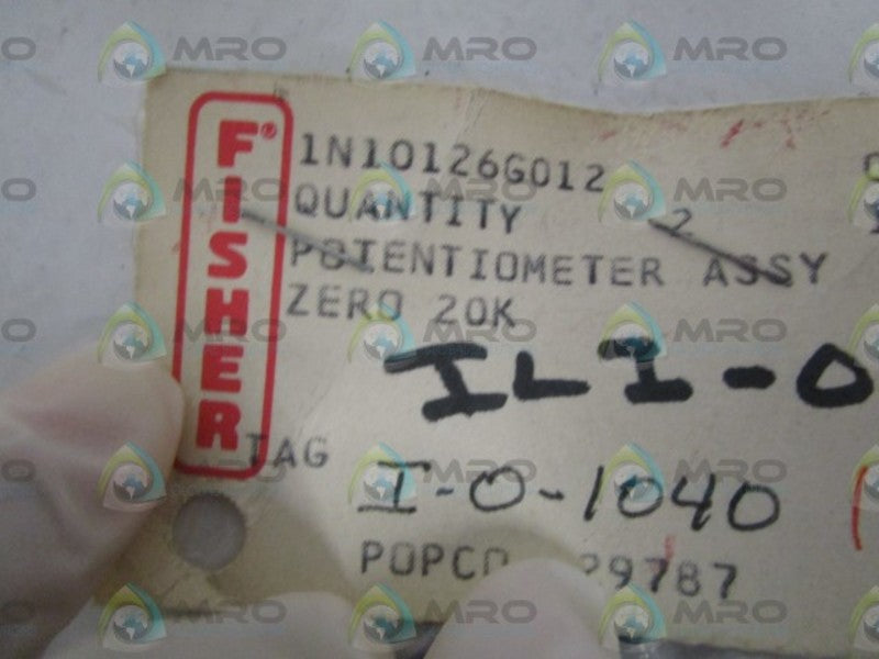 LOT OF 2 FISHER POTENTIOMETER 1N10126G012 *NEW IN BAG*