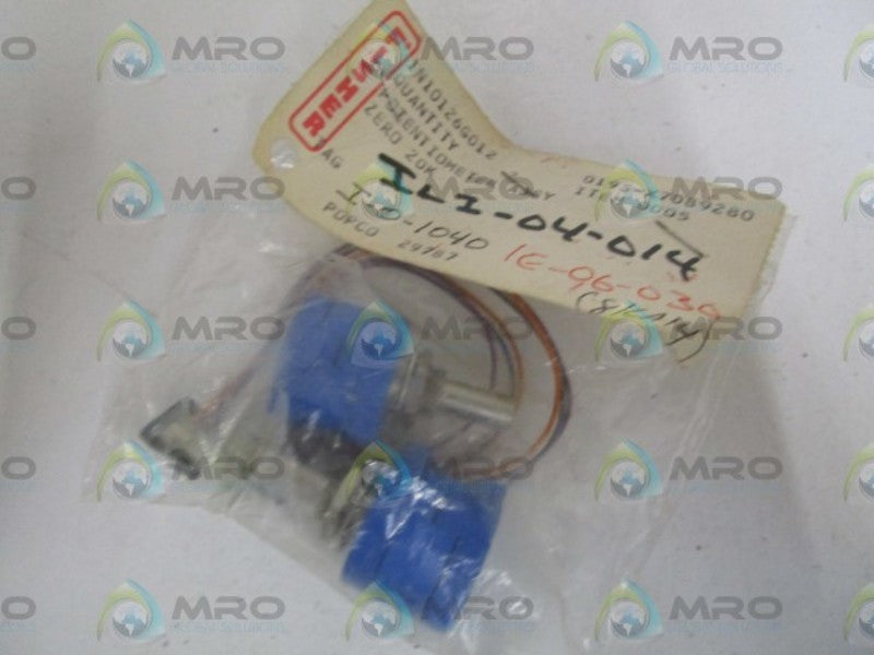 LOT OF 2 FISHER POTENTIOMETER 1N10126G012 *NEW IN BAG*