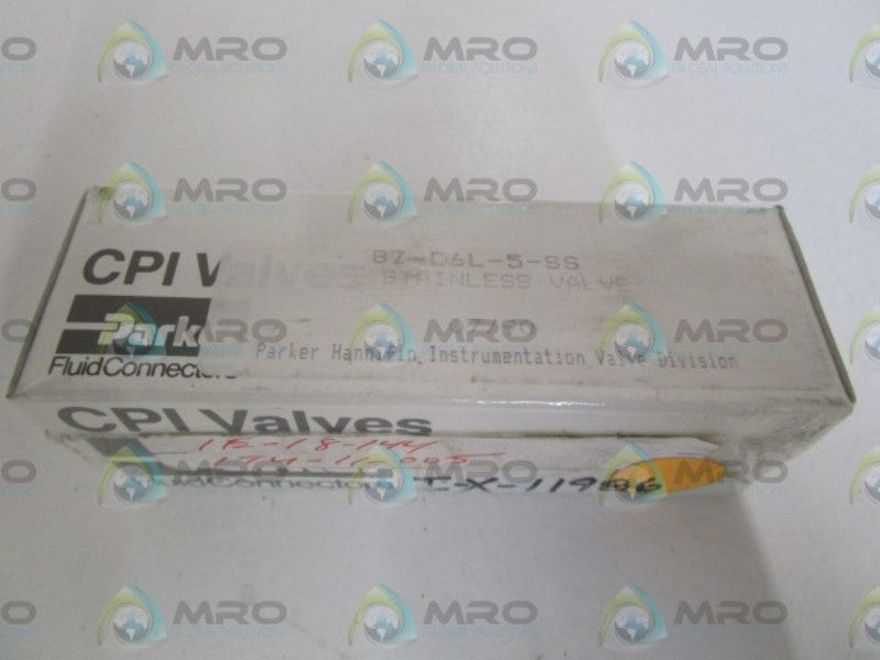 PARKER STAINLESS VALVE 8Z-C6L-5-SS *NEW IN BOX*