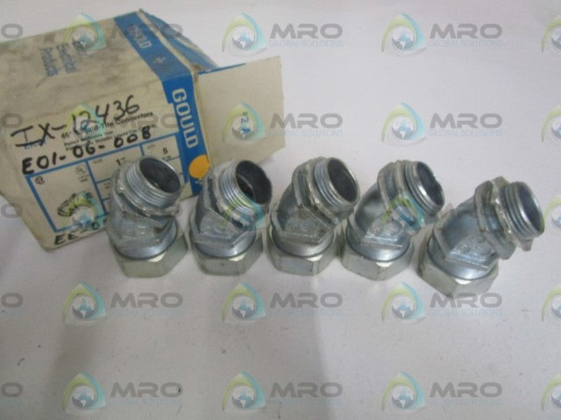 LOT OF 5 GOULD 1" CONNECTOR 13-100 *NEW IN BOX*